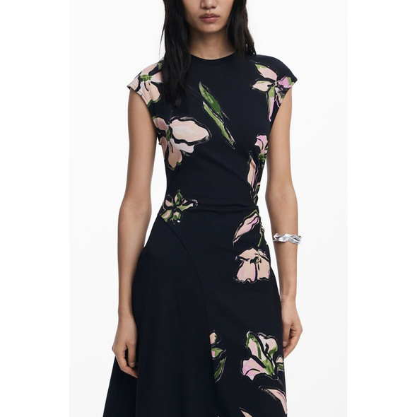 Black Cotton Women Dress DE-39746 Black Cotton Women Dress DE-39746