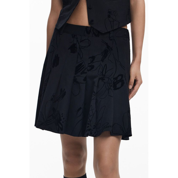 Black Polyester Women Skirt DE-39752 Black Polyester Women Skirt DE-39752