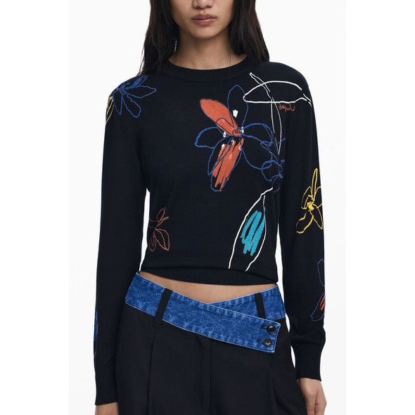 Black Viscose Women Sweater DE-39760 Black Viscose Women Sweater DE-39760