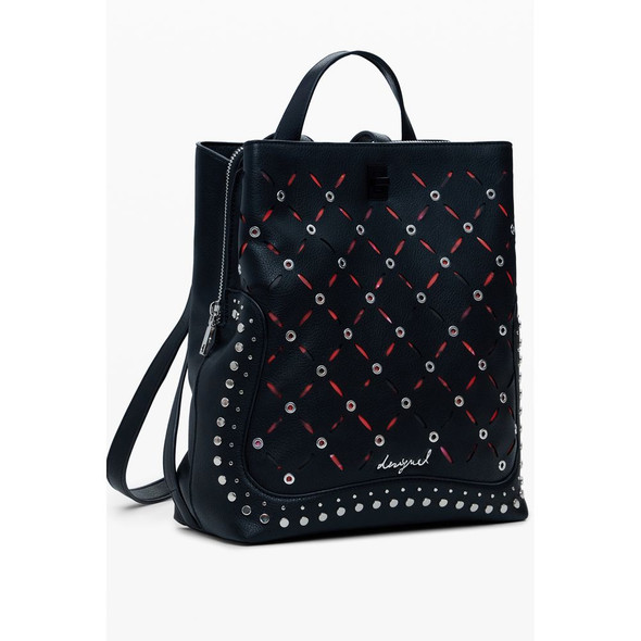 Black Polyethylene Women Backpack DE-39812 Black Polyethylene Women Backpack DE-39812
