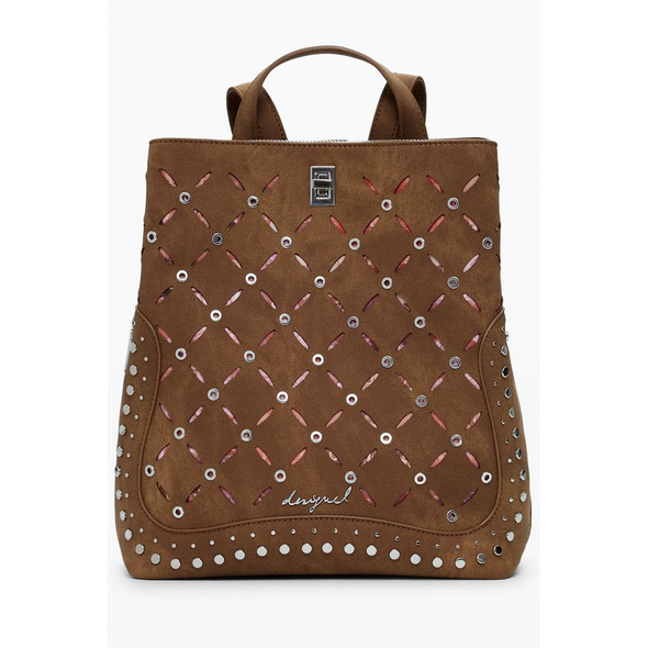 Brown Polyethylene Women Backpack DE-39825 Brown Polyethylene Women Backpack DE-39825