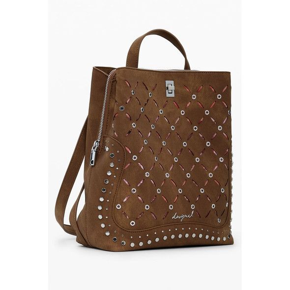 Brown Polyethylene Women Backpack DE-39825 Brown Polyethylene Women Backpack DE-39825