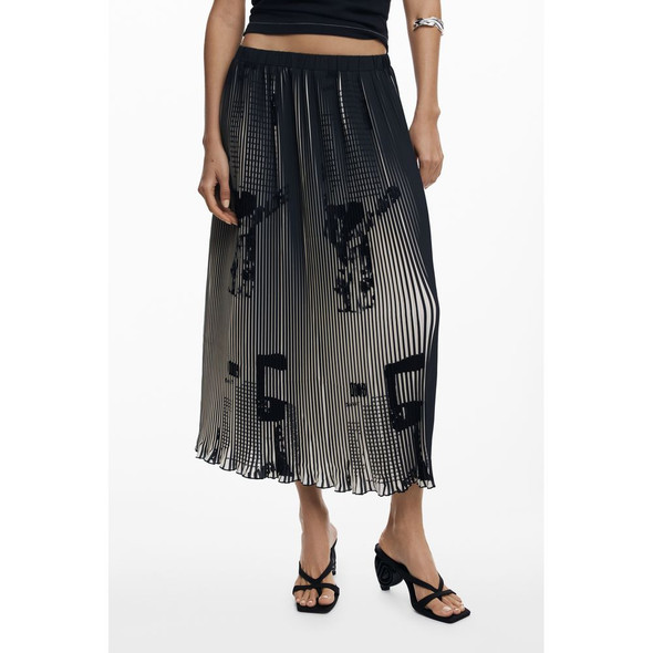 Black Polyester Women Skirt DE-39769 Black Polyester Women Skirt DE-39769