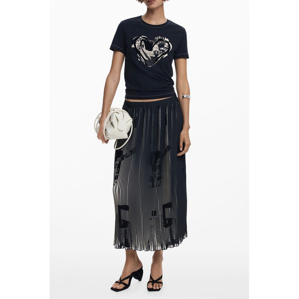 Black Polyester Women Skirt DE-39769 Black Polyester Women Skirt DE-39769