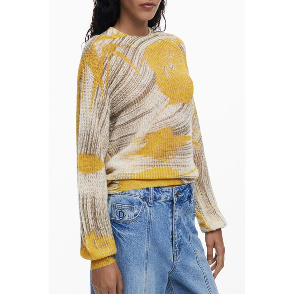 Yellow Wool Women Sweater DE-39782 Yellow Wool Women Sweater DE-39782