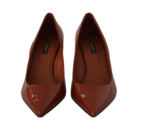 Dolce & Gabbana Brown Kitten Heels Pumps Patent Leather Shoes Dolce & Gabbana Brown Kitten Heels Pumps Patent Leather Shoes