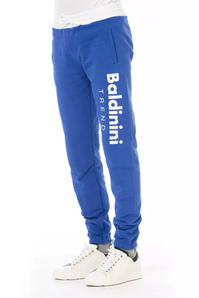 Baldinini Trend Blue Cotton Men Sport Pant Baldinini Trend Blue Cotton Men Sport Pant