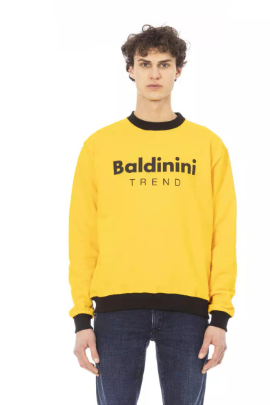 Baldinini Trend Yellow Cotton Men Sweater Baldinini Trend Yellow Cotton Men Sweater