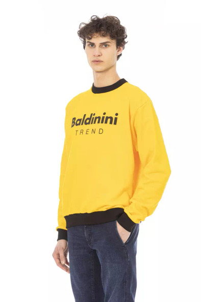 Baldinini Trend Yellow Cotton Men Sweater Baldinini Trend Yellow Cotton Men Sweater