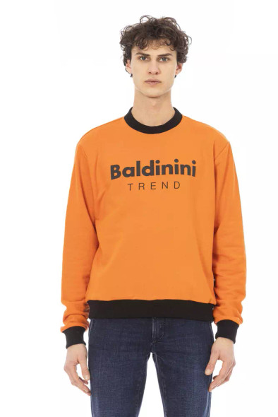 Baldinini Trend Orange Cotton Men Sweater Baldinini Trend Orange Cotton Men Sweater