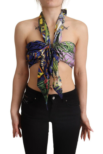Dolce & Gabbana Multicolor Foulard Silk Halter Cropped Top Dolce & Gabbana Multicolor Foulard Silk Halter Cropped Top