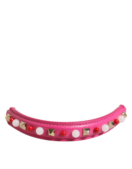 Pink Embellished Leather Bag Handle Women Shoulder Strap Pink Embellished Leather Bag Handle Women Shoulder Strap