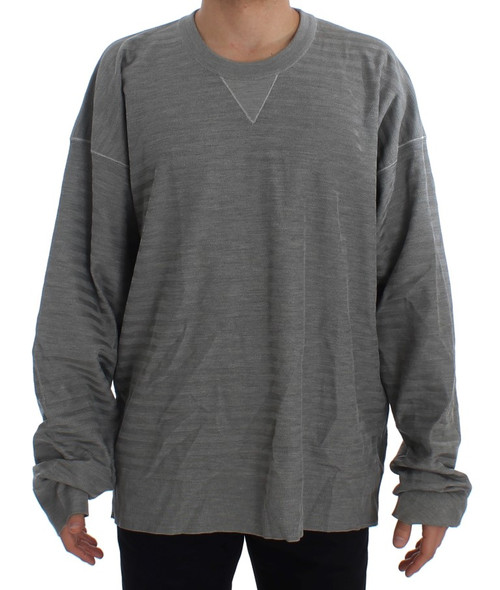 Dolce & Gabbana Gray Crewneck Pullover Silk Sweater Dolce & Gabbana Gray Crewneck Pullover Silk Sweater