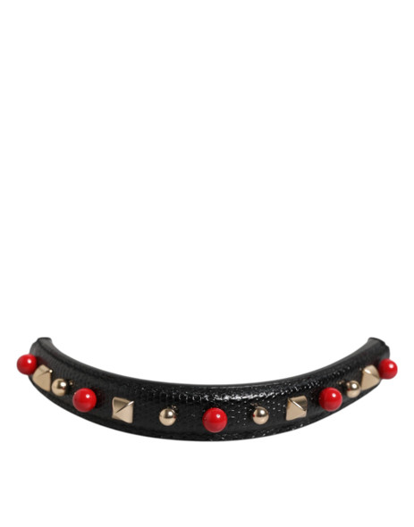 Black Embellished Leather Bag Handle Women Shoulder Strap Black Embellished Leather Bag Handle Women Shoulder Strap