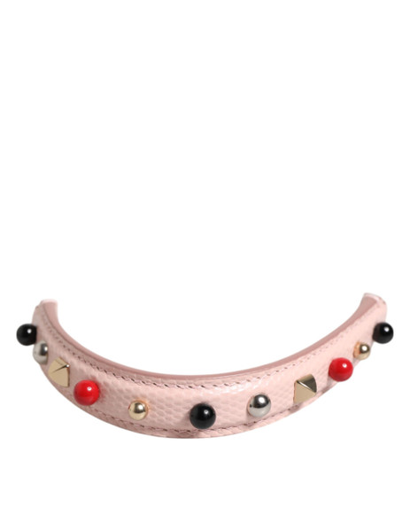Light Pink Embellished Leather Bag Handle Shoulder Strap Light Pink Embellished Leather Bag Handle Shoulder Strap