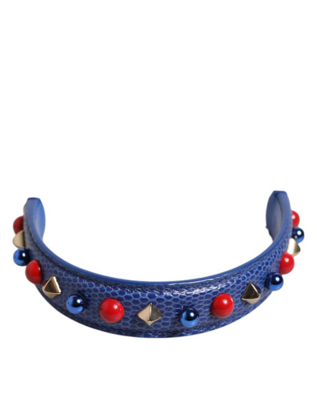 Blue Embellished Leather Bag Handle Women Shoulder Strap Blue Embellished Leather Bag Handle Women Shoulder Strap