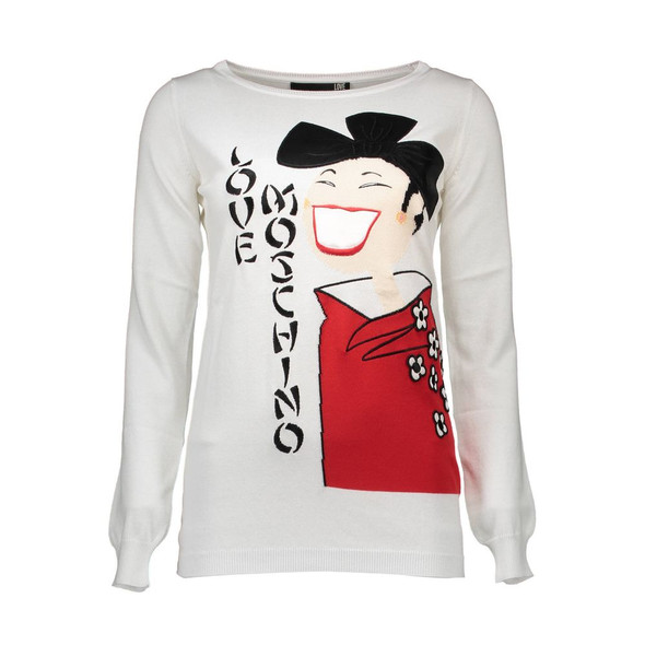 Love Moschino White Other Fibres Women Sweater Love Moschino White Other Fibres Women Sweater