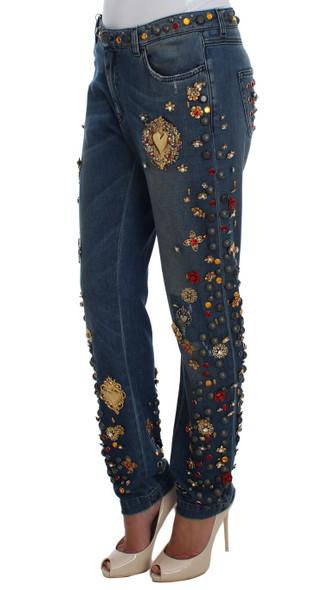 Crystal Roses Heart Embellished Jeans SIG19329 Crystal Roses Heart Embellished Jeans SIG19329