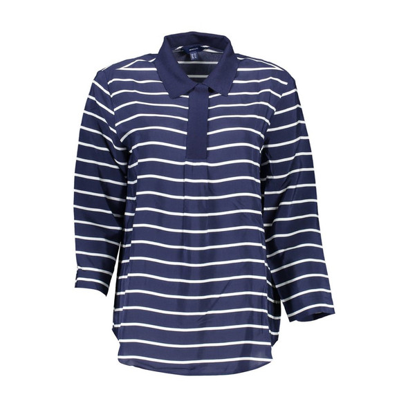 Blue Viscose Women Polo Shirt Blue Viscose Women Polo Shirt