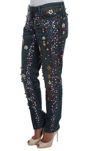 Crystal Roses Heart Embellished Jeans SIG19331 Crystal Roses Heart Embellished Jeans SIG19331