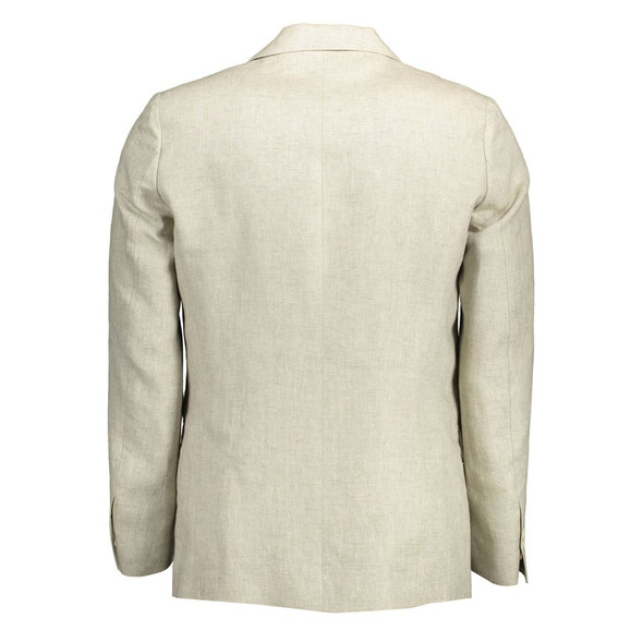 Gant Beige Linen Men Jacket GA-12649 Gant Beige Linen Men Jacket GA-12649