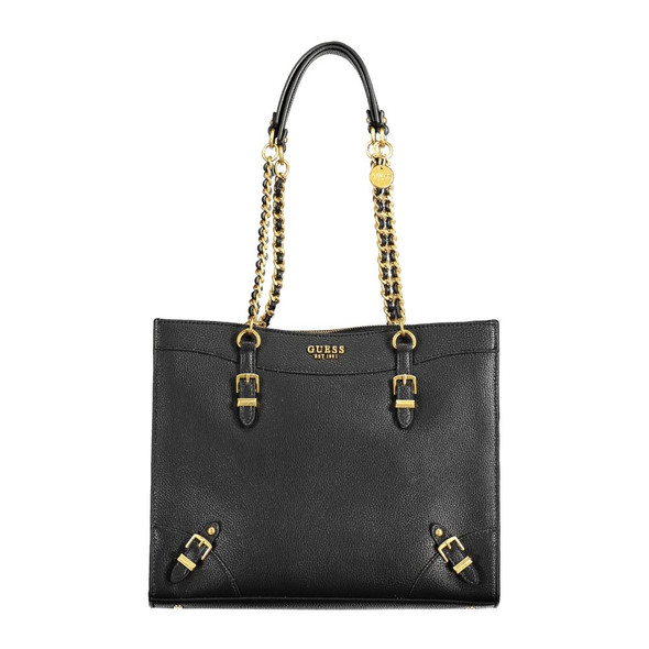 Black Polyethylene Women Handbag GU-18470 Black Polyethylene Women Handbag GU-18470
