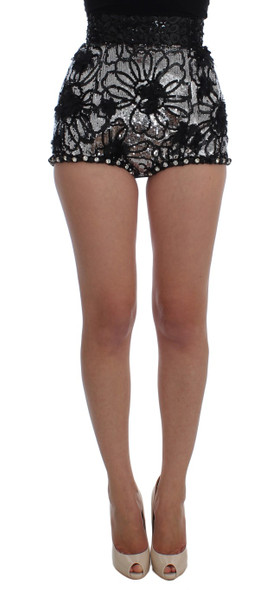 Black Crystal Sequined Mini Shorts Black Crystal Sequined Mini Shorts