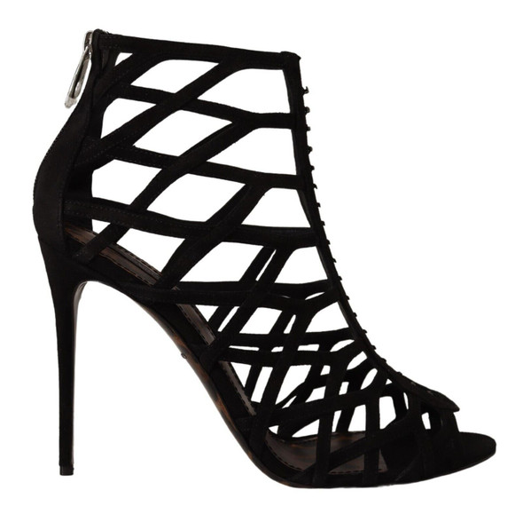 Dolce & Gabbana Black Suede Stiletto Heels Bette Sandals Shoes Dolce & Gabbana Black Suede Stiletto Heels Bette Sandals Shoes
