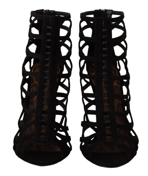 Dolce & Gabbana Black Suede Stiletto Heels Bette Sandals Shoes Dolce & Gabbana Black Suede Stiletto Heels Bette Sandals Shoes