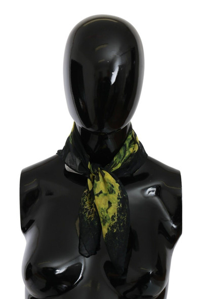 GF Ferre Black Yellow Floral Wrap Shawl Foulard Scarf GF Ferre Black Yellow Floral Wrap Shawl Foulard Scarf