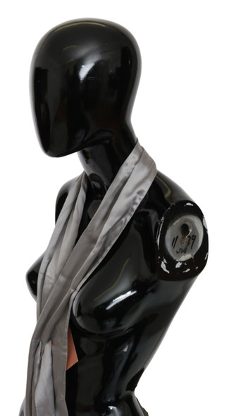 Metallic Silver Silk Neck Wrap Shawl Scarf Metallic Silver Silk Neck Wrap Shawl Scarf
