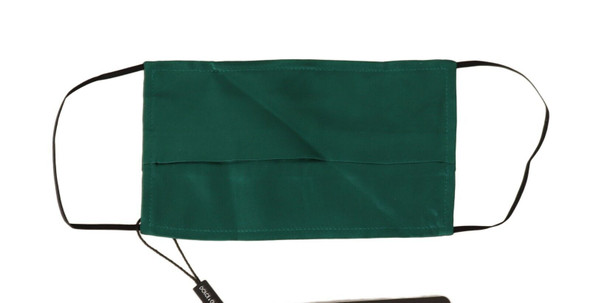 Green Silk Pleated Elastic Ear Strap Face Mask Green Silk Pleated Elastic Ear Strap Face Mask