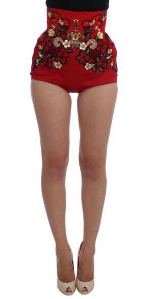 Red Silk Crystal Roses Shorts SIG20121 Red Silk Crystal Roses Shorts SIG20121