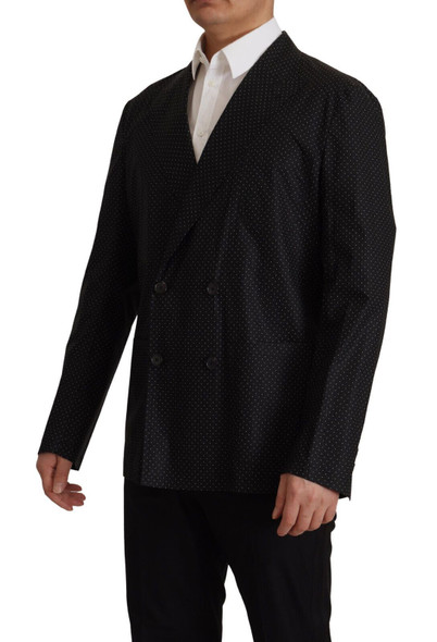 Dolce & Gabbana Black Polka Dotted Cotton Blazer Jacket Dolce & Gabbana Black Polka Dotted Cotton Blazer Jacket