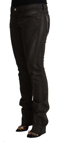 Costume National Black Cotton Mid Waist Skinny Pants Costume National Black Cotton Mid Waist Skinny Pants