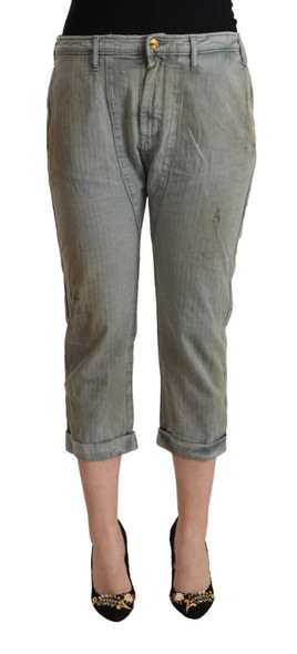 CYCLE Gray 100% Cotton Mid Waist Skinny Cropped Pants CYCLE Gray 100% Cotton Mid Waist Skinny Cropped Pants