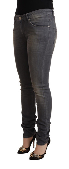 Dark Gray Washed Cotton Denim Skinny Jeans Dark Gray Washed Cotton Denim Skinny Jeans