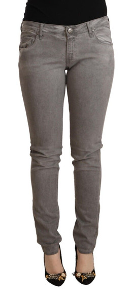 Acht Gray Cotton Low Waist Skinny Push Up Denim Jeans Acht Gray Cotton Low Waist Skinny Push Up Denim Jeans