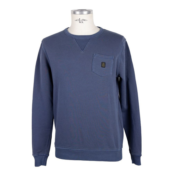 Blue Cotton Men Sweater with Chest Pocket Blue Cotton Men Sweater with Chest Pocket