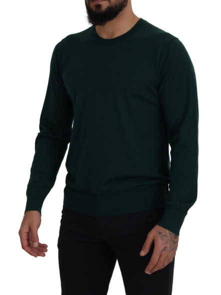 Dolce & Gabbana Green Cashmere Crewneck Pullover Sweater Dolce & Gabbana Green Cashmere Crewneck Pullover Sweater