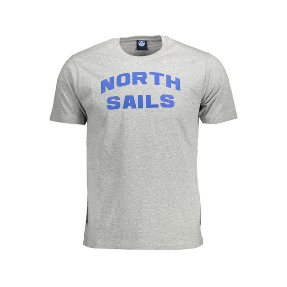 North Sails Gray Cotton Men T-Shirt North Sails Gray Cotton Men T-Shirt