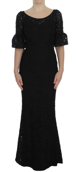 Black Floral Lace Long Bodycon Maxi Dress Black Floral Lace Long Bodycon Maxi Dress