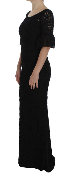Black Floral Lace Long Bodycon Maxi Dress Black Floral Lace Long Bodycon Maxi Dress