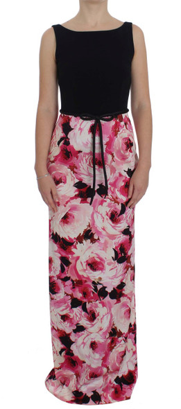 Dolce & Gabbana Pink Floral Print Long Maxi Sheath Dress Dolce & Gabbana Pink Floral Print Long Maxi Sheath Dress