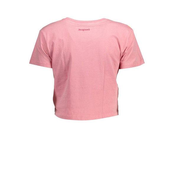 Desigual Pink Cotton Women T-Shirt Desigual Pink Cotton Women T-Shirt