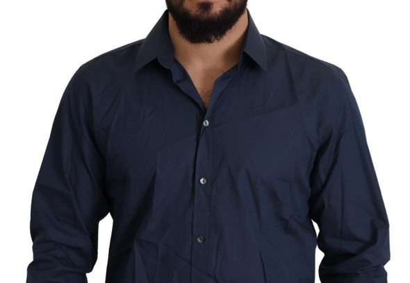 Dolce & Gabbana Blue Cotton MARTINI Slim Fit Dress Shirt Dolce & Gabbana Blue Cotton MARTINI Slim Fit Dress Shirt