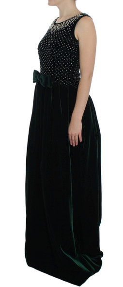 Green Velvet Crystal Long Maxi Dress Green Velvet Crystal Long Maxi Dress