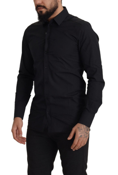 Dolce & Gabbana Black Cotton GOLD Slim Fit Dress Shirt Dolce & Gabbana Black Cotton GOLD Slim Fit Dress Shirt