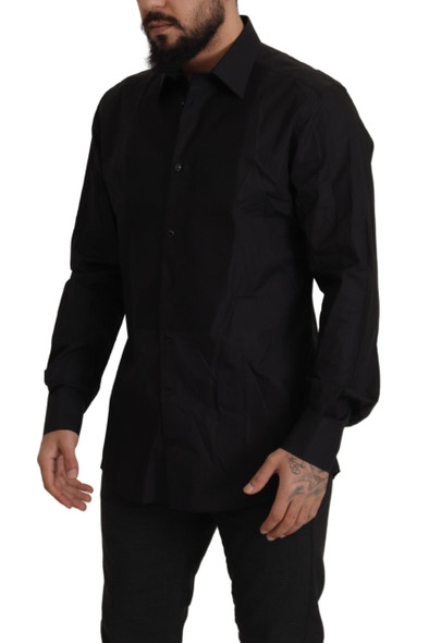Dolce & Gabbana Black GOLD Slim Fit Tuxedo Dress Shirt Dolce & Gabbana Black GOLD Slim Fit Tuxedo Dress Shirt