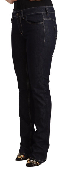 GF Ferre Black Cotton Stretch Low Waist Skinny Denim Jeans GF Ferre Black Cotton Stretch Low Waist Skinny Denim Jeans